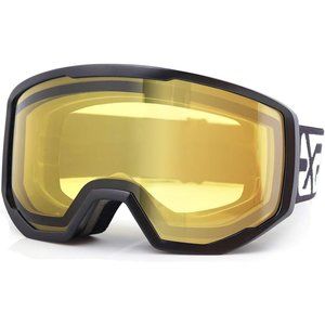 Women OTG Black Frame Yellow Anti Fog UV Protection Snowboard Goggles